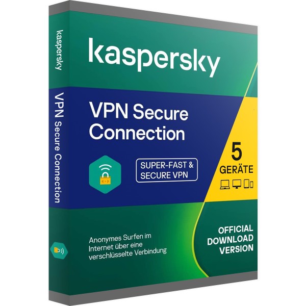 Kaspersky Secure Connection VPN | Multi Device | 5 Geräte 1 Jahr